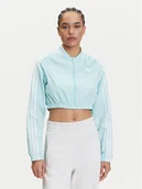 Bluzy damskie - adidas Bluza adicolor Teamgeist JD0267 Turkusowy Slim Fit - miniaturka - grafika 1