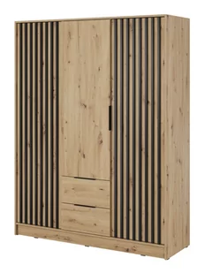 Szafa Nelly 3D Dąb Artisan / Lamela Czarna - Szafy - miniaturka - grafika 1