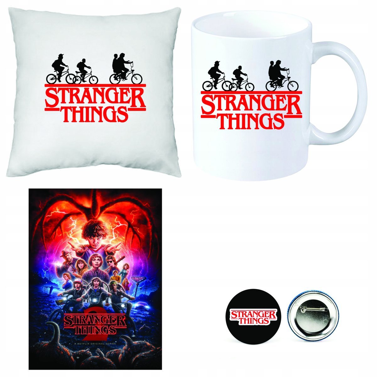 Zestaw Plakat + PODUSZKA + KUBEK STRANGER THINGS