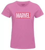 Koszulki i topy damskie - Marvel "Logo" WOMARCOTS037 Koszulka damska, różowa orchidea, rozmiar S, Różowa Orchidea, S - miniaturka - grafika 1