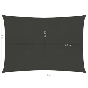 VidaXL Żagiel przeciwsłoneczny, 160 g/m, antracytowy, 4x5 m, HDPE 311078 VidaXL - Parasole ogrodowe - miniaturka - grafika 7