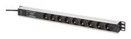 Inne akcesoria audio-wideo - Digitus DN-95438 rozdzielacz zasilania PDU 9 x gniazdo sieciowe 1U Czarny, Srebrny - miniaturka - grafika 1