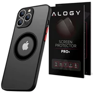 Etui i futerały do telefonów - Alogy Etui do Apple iPhone 13 Pro Max obudowa Hybrid Mag Case do MagSafe z ochroną aparatu matowe czarne + Szkło - miniaturka - grafika 1