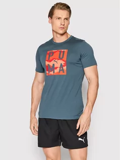 Koszulki męskie - Puma T-Shirt Train Graphic 521542 Granatowy Regular Fit - grafika 1