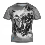 Odzież taktyczna i umundurowanie - Koszulka T-shirt Termoaktywna Coolmax Wilk Szary - miniaturka - grafika 1