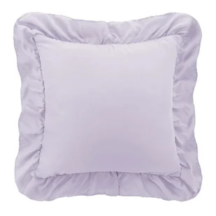 JASNA WRZOSOWA PUDROWA FIOLETOWA POSZEWKA NA PODUSZKĘ 40X40 Z FALBANKĄ RUFFY - Poszewki na poduszki - miniaturka - grafika 1