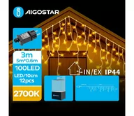 Lampy ogrodowe - Aigostar - LED Zewnętrzny łańcuch świąteczny 100xLED/8 funkcje 8x0,6m IP44 ciepła biel - miniaturka - grafika 1