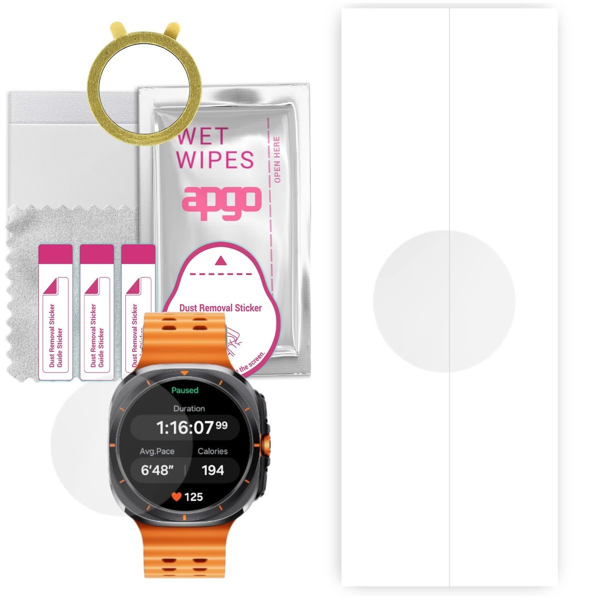 1x Folia hydrożelowa ochronna do Samsung Galaxy Watch Ultra - apgo Smartwatch Hydrogel Protection Ochrona na ekran smartwatcha