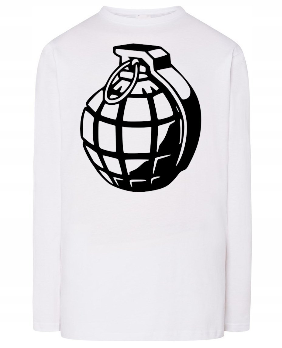 Longsleeve męski fajny nadruk GRANAT r.XL