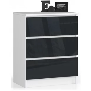 KOMODA K 60 cm 3 SZUFLADY AKRYL GRAFIT WYSOKI POŁYSK - Komody - miniaturka - grafika 2