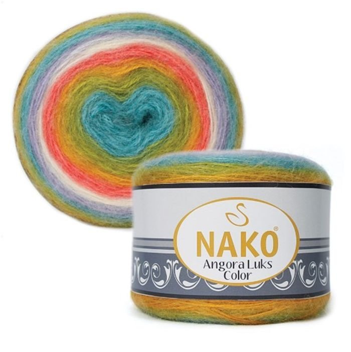 włóczka NAKO ANGORA LUKS COLOR 150g kol. 81910 .