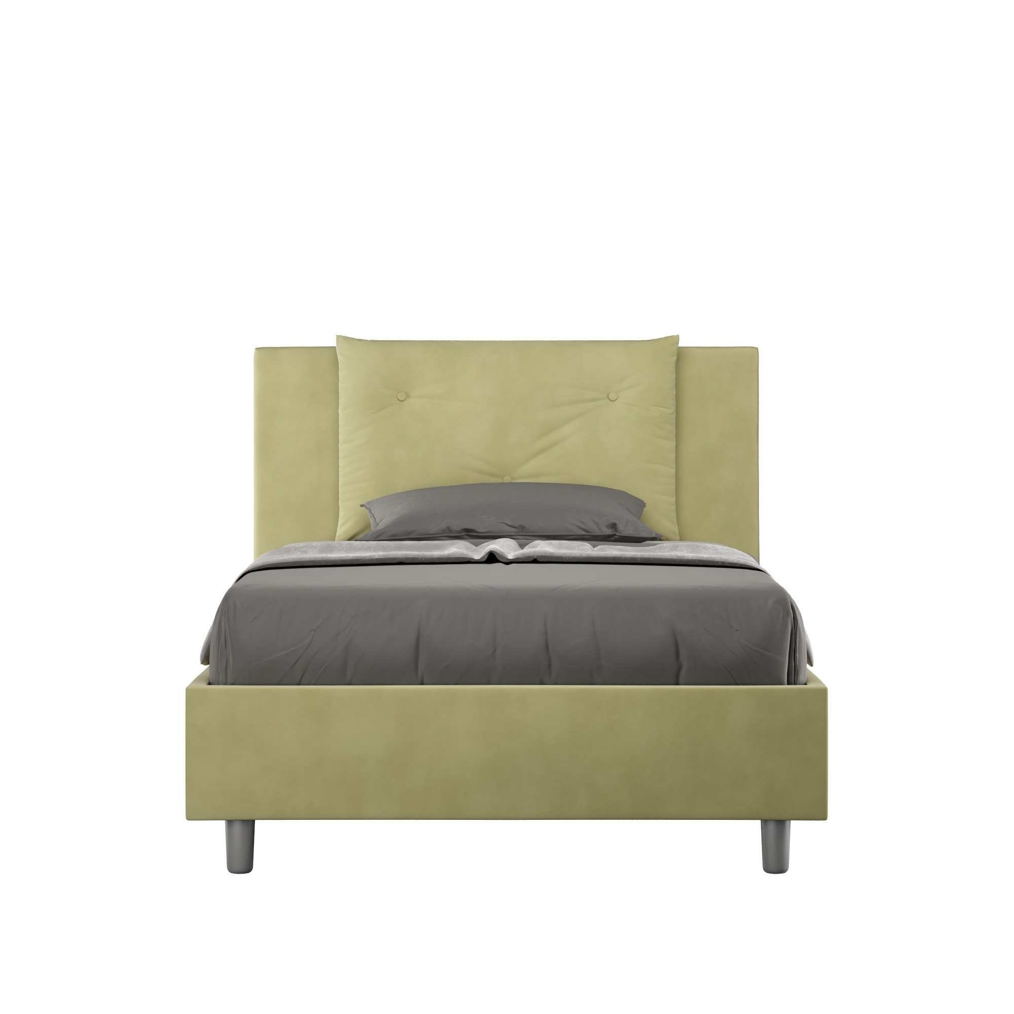 Łóżko tapicerowane Appia Green Tea z mikrofibry bez podstawy 120x200