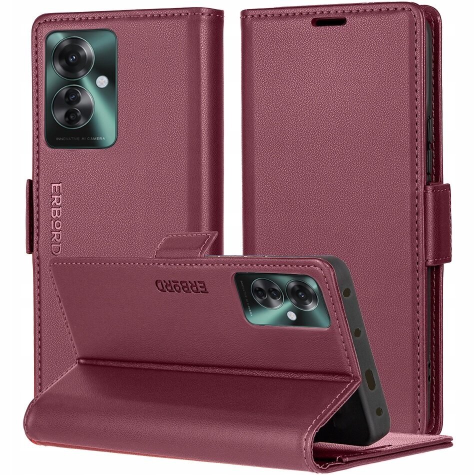 Etui z klapką do Oppo Reno 11F, Erbord magnetyczne case portfel skóra eko