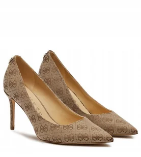 GUESS CZÓŁENKA DAMSKIE NA SZPILCE BRĄZOWE W LOGO 36 GMB - Czółenka - miniaturka - grafika 1