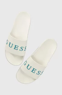 Guess klapki SLIDES męskie kolor biały F3GZ05 BB00F - Klapki i japonki męskie - miniaturka - grafika 1