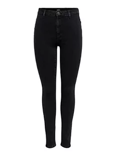 ONLY OnlBLUSH Life HW SK legginsy damskie NOOS, czarne dżinsy, 32 (L), czarny denim, L - Legginsy - miniaturka - grafika 1