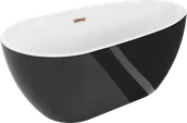 Wanny - Mexen Eos wanna wolnostojąca 170 x 75 cm, biała/czarna, przelew różowe złoto - 52471707575-60 - miniaturka - grafika 1
