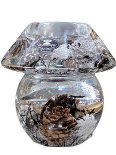 Szklany Świecznik Grzybek Z Zimą Zatopioną W Szkle - Świeczniki - miniaturka - grafika 1