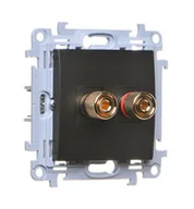 Gniazdka elektryczne - Kontakt Simon Gniazdo głośnikowe pojedyncze SIMON 10 czarny mat - miniaturka - grafika 1