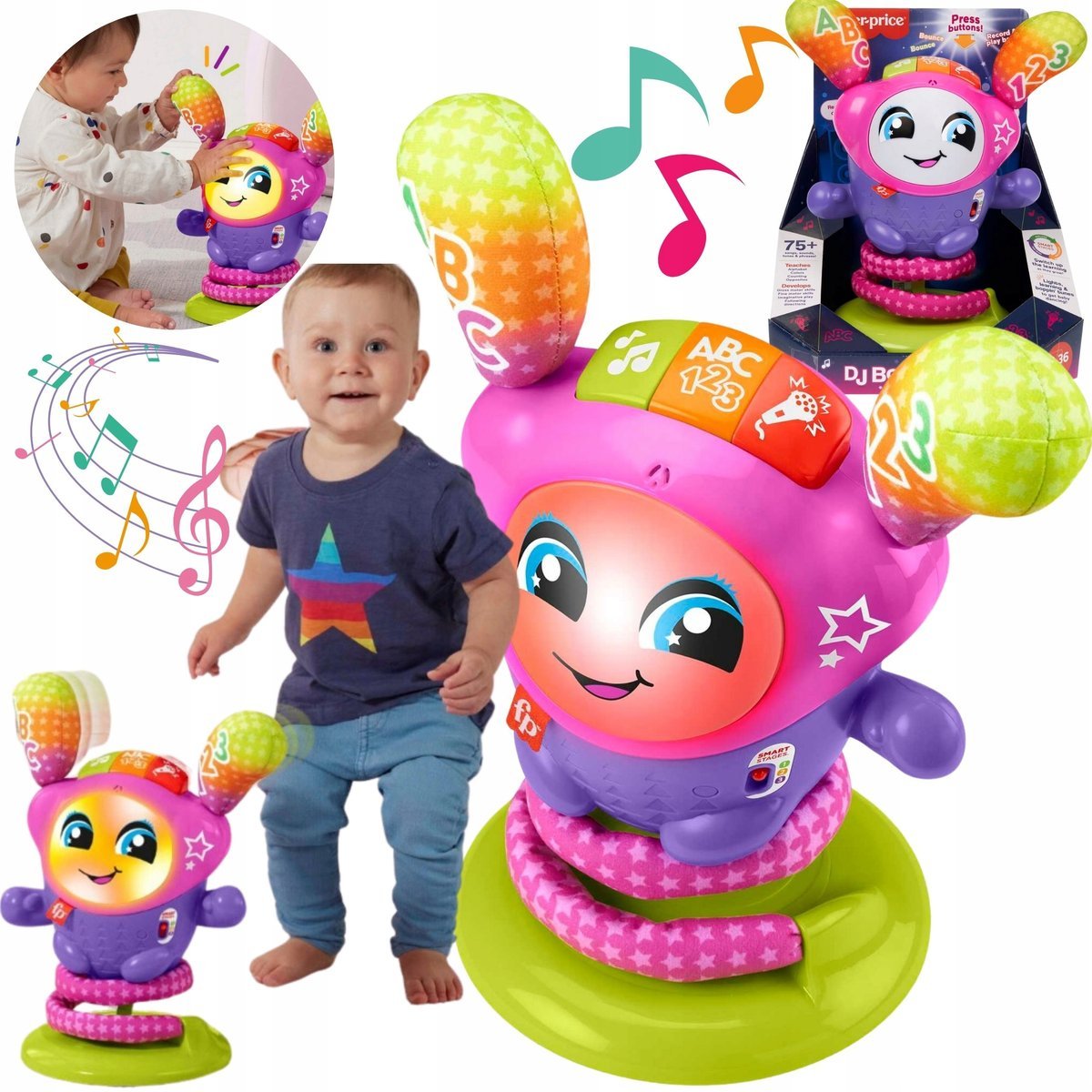 Fisher Price Taneczna DJ-ka Interaktywna edukacyjna zabawka PL wersja + 6 m