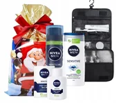 Zestawy kosmetyków męskich - Świąteczny zestaw prezent Męski NIVEA Żel+ Balsam+ Żel do gol+ Kosmetyczka - miniaturka - grafika 1