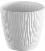 Donice - Prosperplast SANDY P doniczka z podstawką 16,8 cm, biała DSY170P - miniaturka - grafika 1