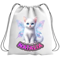 Plecaki szkolne i tornistry - Plecak Worek Koty Kotki Kot Z Skrzydłami Szkolny Na Buty WF Obuwie Z Napisem - miniaturka - grafika 1