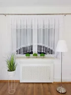 Firany - FIRANA DEKORACYJNA ŁUK FIRANKI Z CYRKONIAMI 400X160 FIRANKA DO KUCHNI TAŚMA - miniaturka - grafika 1