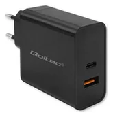 Ładowarki do telefonów - Qoltec Super Quick PD 1xUSB-C 1xUSB 90W 5-20V 2.4-4.35A Czarna - miniaturka - grafika 1