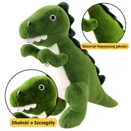 Maskotki i pluszaki - Pluszowa Maskotka Przytulanka Dinozaur Zielony 27cm LEAN Toys - miniaturka - grafika 1