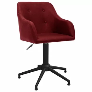 shumee shumee Obrotowe krzesło stołowe winna czerwień obite tkaniną - Krzesła - miniaturka - grafika 1
