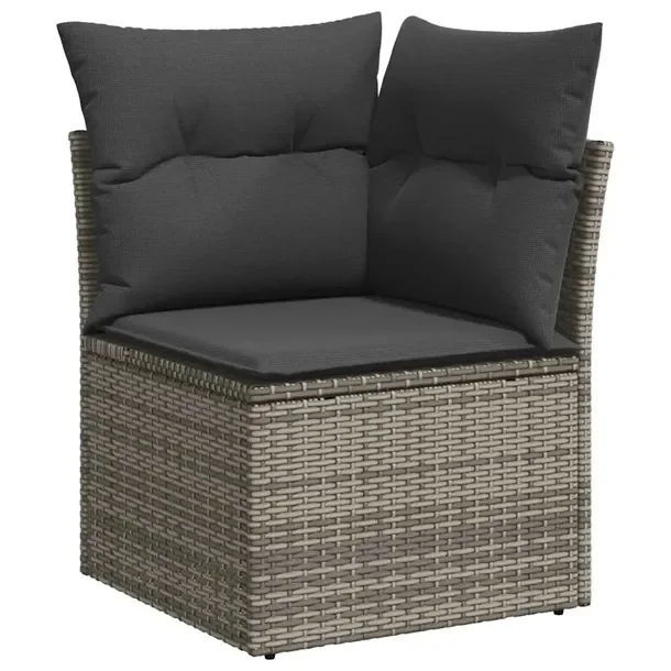 Zestaw Narożny do Ogrodu z Polirattanu, Szary, 4 Sztuki, 70 cm Głębokoś