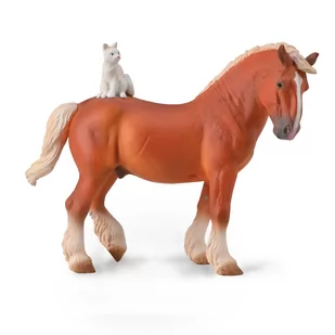 Koń Draft z kotem - Collecta - Figurki dla dzieci - miniaturka - grafika 1