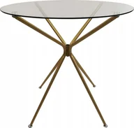 Ławy i stoliki kawowe - Stół stolik kawowy okrągły STAR fi80 szklany złoty - miniaturka - grafika 1