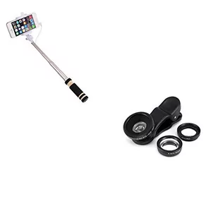 Foto-Pack do smartfona Samsung Galaxy S10 (Mini Selfie Stick + zacisk obiektywu 3 w 1, Android iOS - Selfie stick - miniaturka - grafika 1