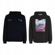 Bluzy męskie - CALVIN KLEIN BLUZA MĘSKA Z KAPTUREM HYPER REAL LANDSCAPE CZARNA r.XL - miniaturka - grafika 1