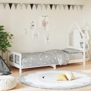 vidaXL Rama łóżka dla dzieci, biała, 80x200 cm, drewno sosnowe - Łóżeczka i kojce - miniaturka - grafika 1