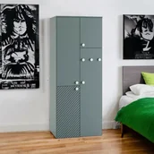 Szafy i szafki dla dzieci - Szafa ryflowana match eukaliptus W4 - miniaturka - grafika 1