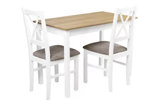 Zestaw stół z 2 krzesłami do kuchni jadalni X002 Biały/Dąb Grandson - Stoły z krzesłami - miniaturka - grafika 1