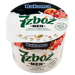 Bakoma - Men 7 zbóż jogurt z grepfrutem. żurawiną i ziarnami - Kefiry, jogurty, maślanki - miniaturka - grafika 1