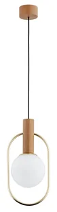 Stylowa lampa wisząca z drewnem i złotem AL 61152 z serii MODI - Lampy sufitowe - miniaturka - grafika 1