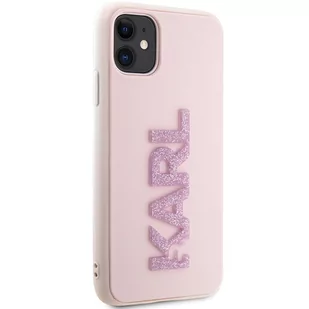 Karl Lagerfeld KLHCN613DMBKCP iPhone 11 / Xr 6.1" różowy/pink hardcase 3D Rubber Glitter Logo - Etui i futerały do telefonów - miniaturka - grafika 4