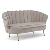 Sofy i kanapy - Sofa muszelka Glamour ELIF Welur Ciemny beż #7 Nogi złote - miniaturka - grafika 1