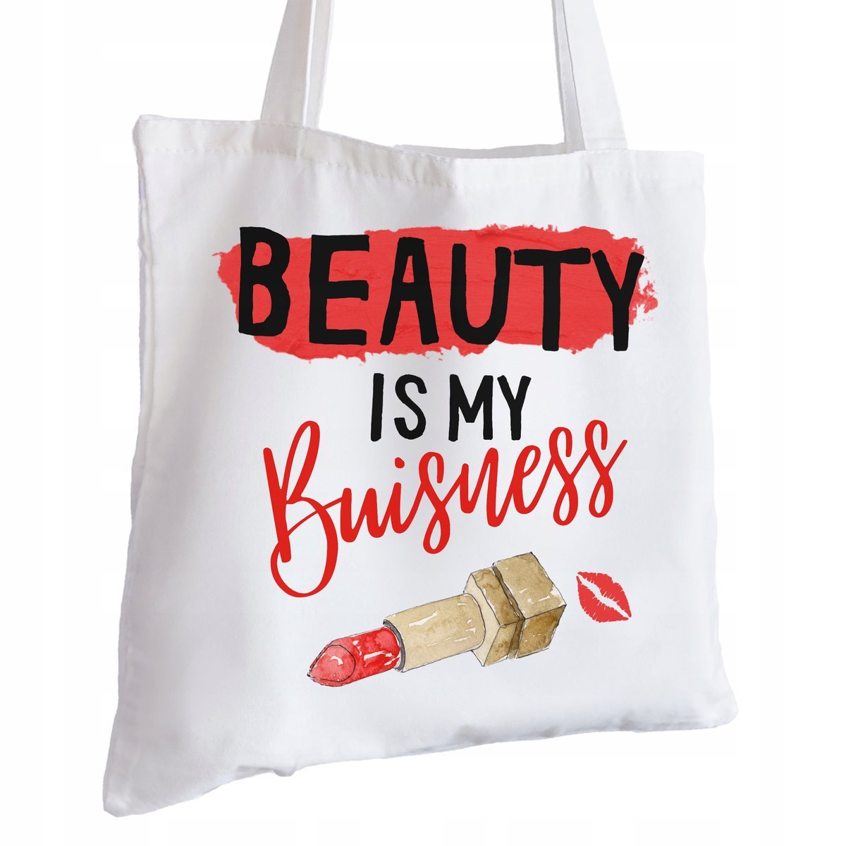 Torba Bawełniana biała dla Kosmetyczki Na Prezent ekologiczna Trwały Nadruk