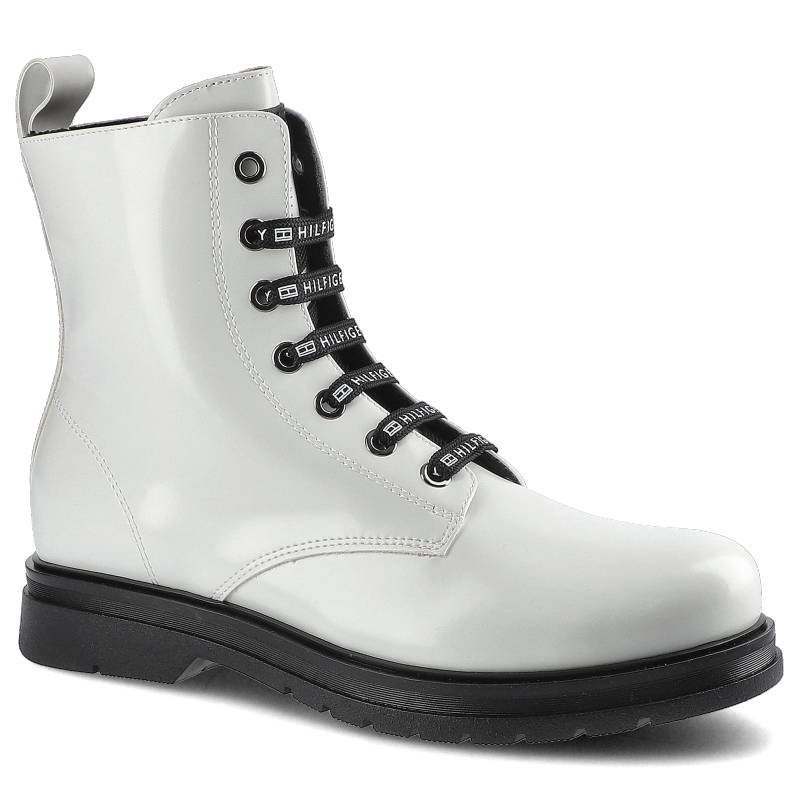 Białe Botki Tommy Hilfiger Damskie Wygodne Obuwie