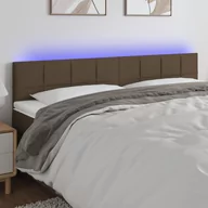 Inne meble do sypialni - Lumarko Zagłówek do łóżka z LED, ciemnobrązowy, 180x5x78/88 cm, tkanina - miniaturka - grafika 1