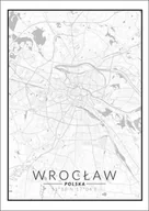 Plakaty - Plakat, Wrocław mapa czarno biała, 50x70 cm - miniaturka - grafika 1
