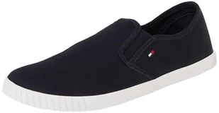 TOMMY HILFIGER Damskie płócienne tenisówki wsuwane Low Top, niebieski (Space Blue), 38 EU, Niebieski kosmiczny niebieski, 38 EU - Koszulki i topy damskie - miniaturka - grafika 1