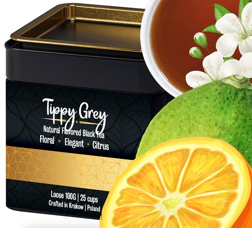Earl Grey Premium z Pączkami Herbaty Naturalne Aromaty w Puszce 100g