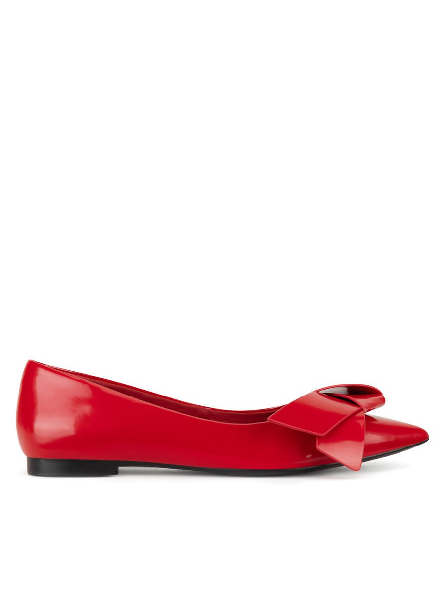 Gino Rossi Baleriny Damskie Czerwony Gino Rossi-VAL-V1166-211-2 Czerwony
